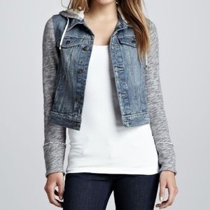 Free people Jean jacket with hoodie